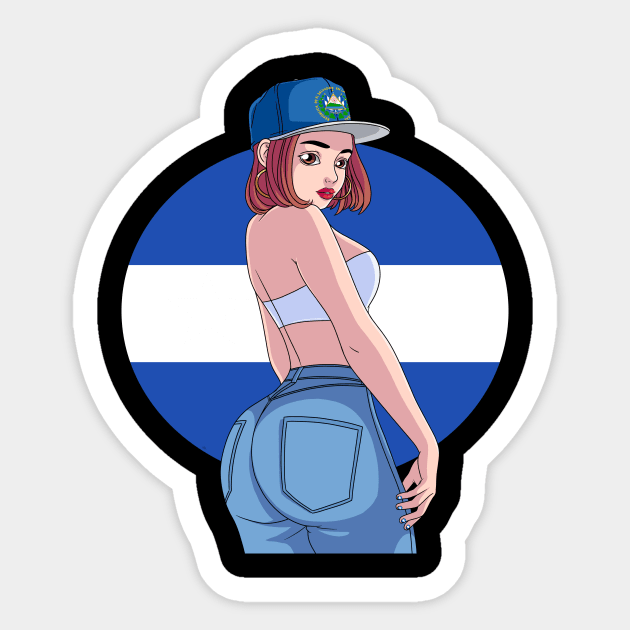 Salvadoran Latina Girl El Salvador Flag Pride Sticker by Noseking